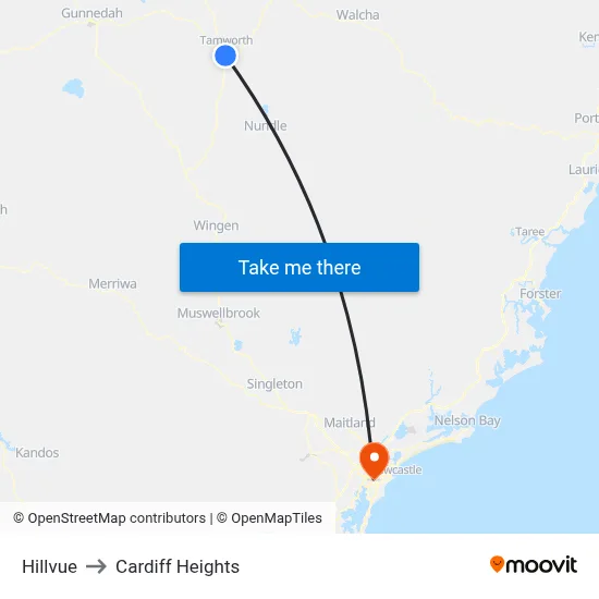 Hillvue to Cardiff Heights map
