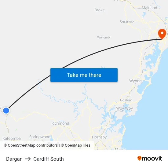 Dargan to Cardiff South map