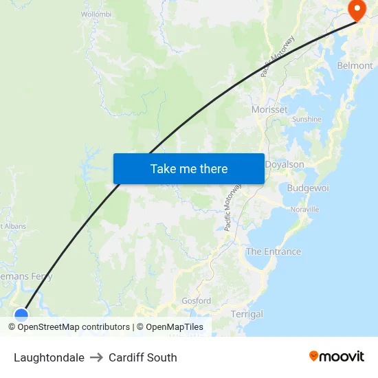 Laughtondale to Cardiff South map