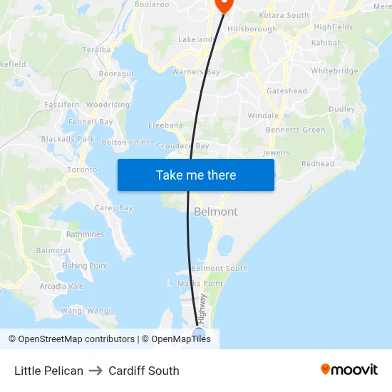 Little Pelican to Cardiff South map