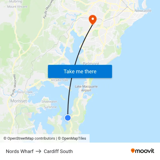 Nords Wharf to Cardiff South map