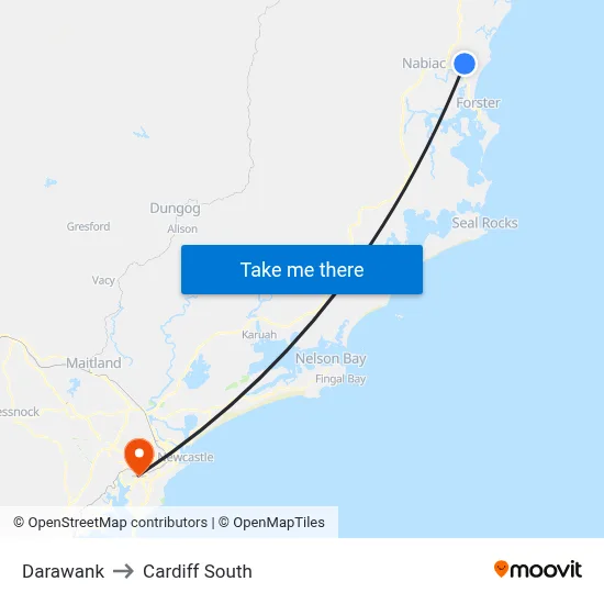 Darawank to Cardiff South map