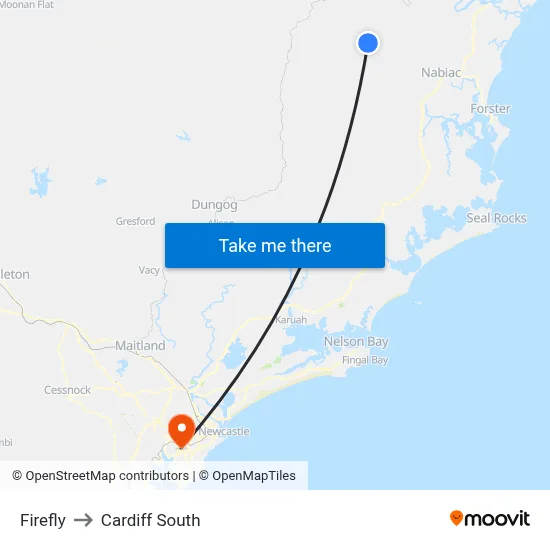 Firefly to Cardiff South map