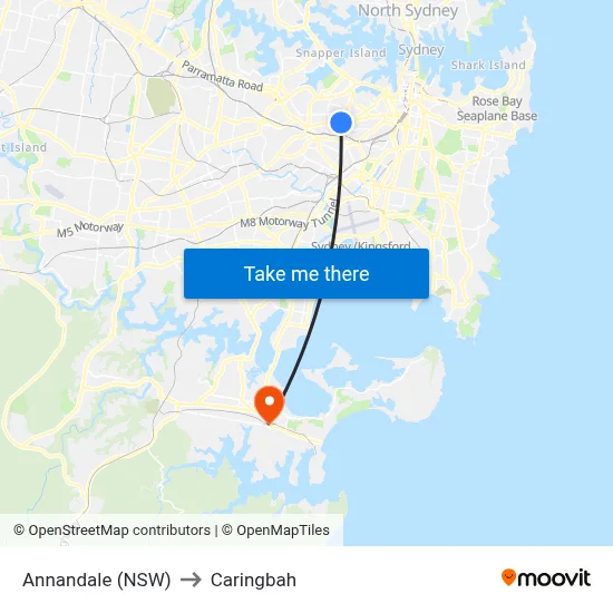 Annandale (NSW) to Caringbah map