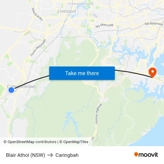 Blair Athol (NSW) to Caringbah map