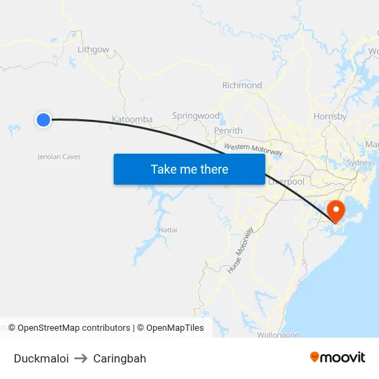 Duckmaloi to Caringbah map