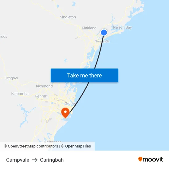Campvale to Caringbah map