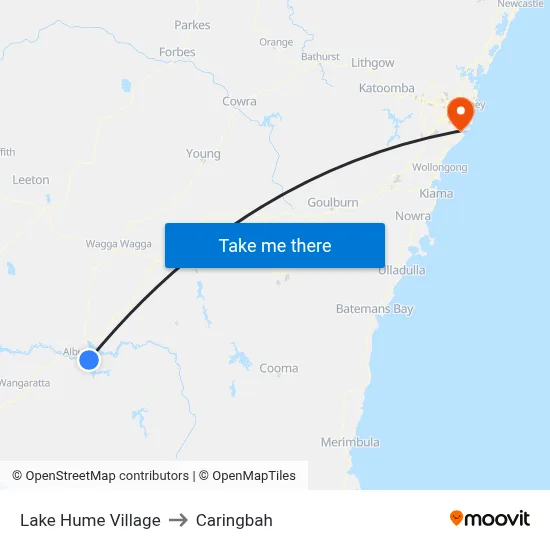 Lake Hume Village to Caringbah map