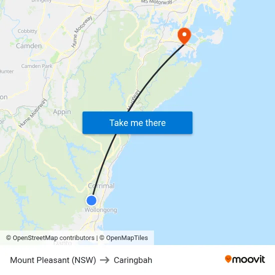 Mount Pleasant (NSW) to Caringbah map