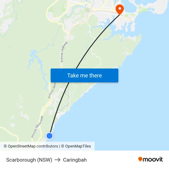 Scarborough (NSW) to Caringbah map