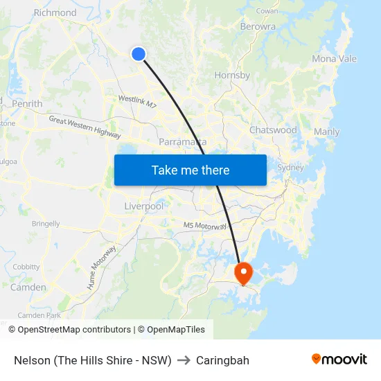 Nelson (The Hills Shire - NSW) to Caringbah map