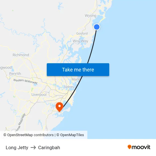 Long Jetty to Caringbah map
