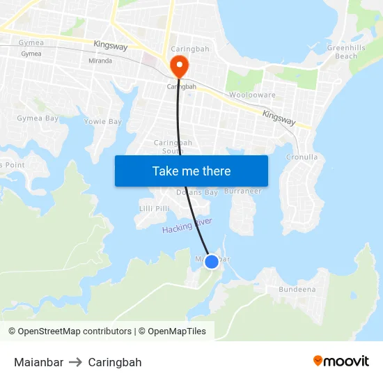 Maianbar to Caringbah map