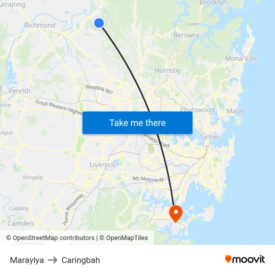 Maraylya to Caringbah map