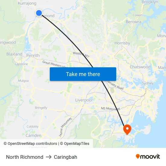 North Richmond to Caringbah map