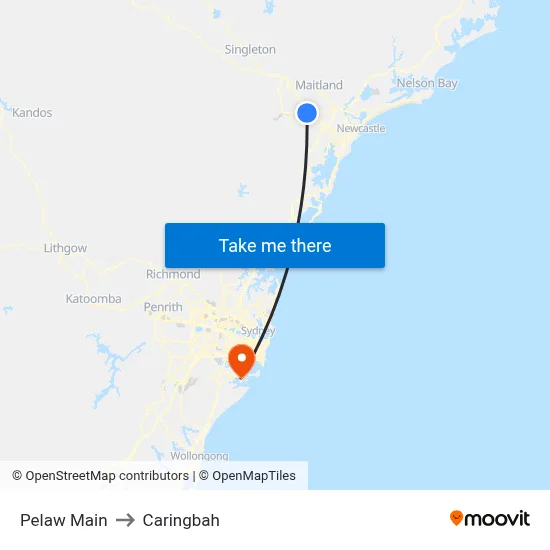 Pelaw Main to Caringbah map