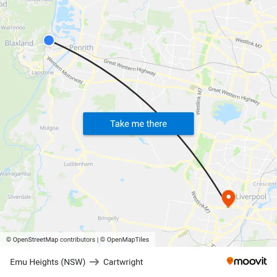 Emu Heights (NSW) to Cartwright map