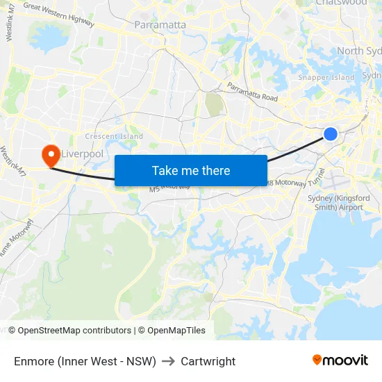 Enmore (Inner West - NSW) to Cartwright map