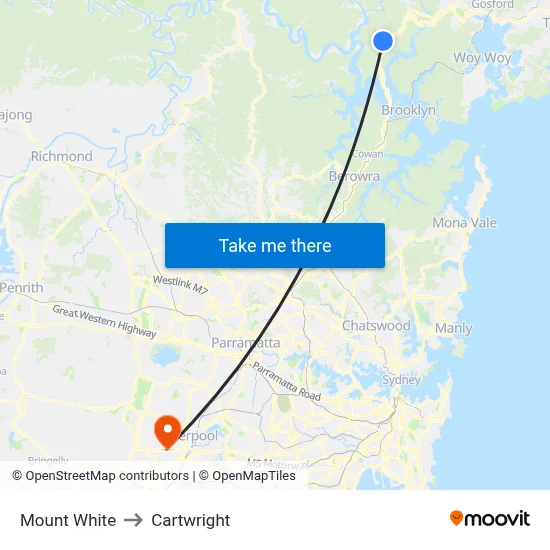 Mount White to Cartwright map