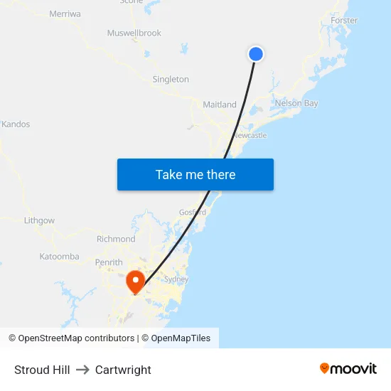 Stroud Hill to Cartwright map