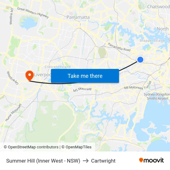 Summer Hill (Inner West - NSW) to Cartwright map