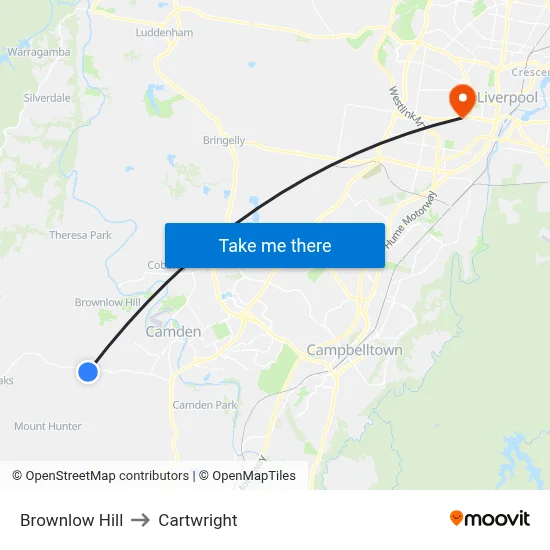 Brownlow Hill to Cartwright map