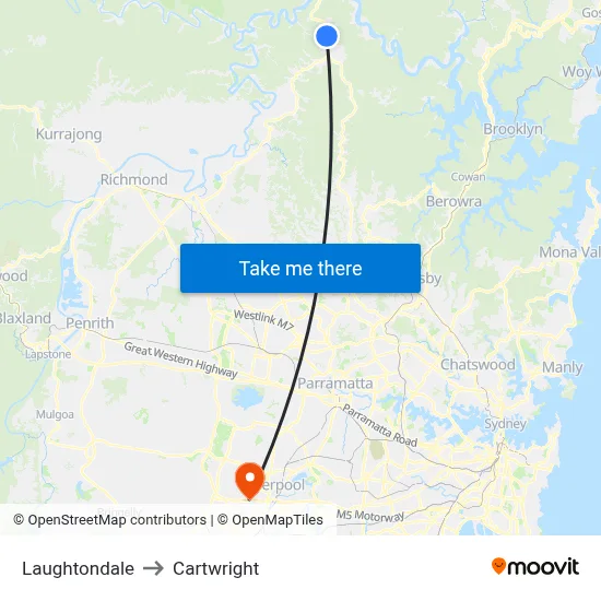 Laughtondale to Cartwright map
