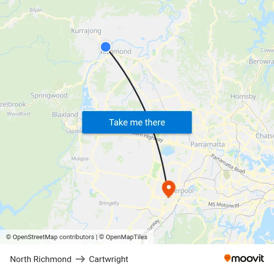 North Richmond to Cartwright map