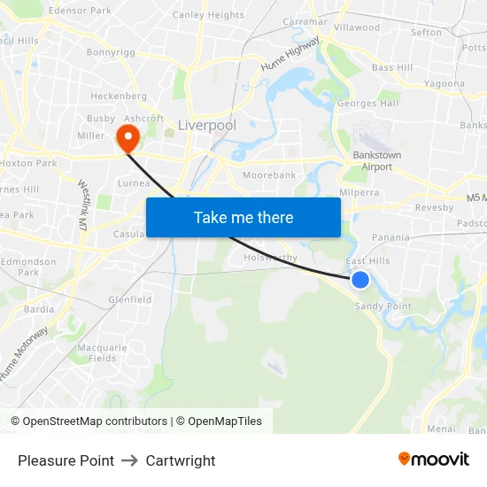 Pleasure Point to Cartwright map
