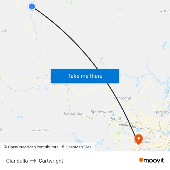 Clandulla to Cartwright map