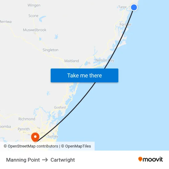 Manning Point to Cartwright map