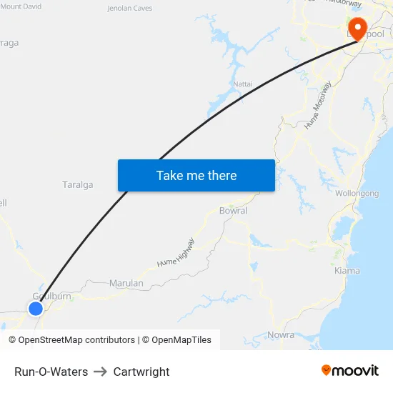 Run-O-Waters to Cartwright map