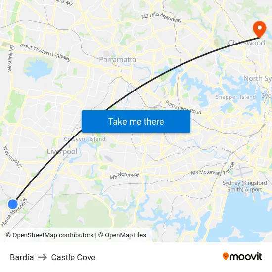 Bardia to Castle Cove map
