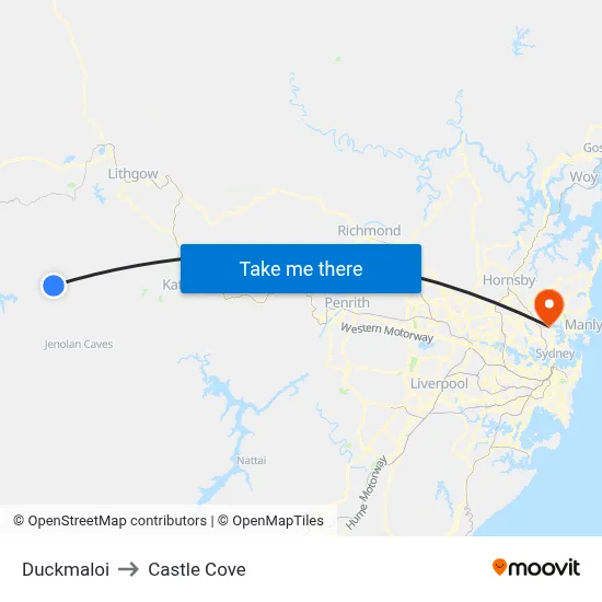 Duckmaloi to Castle Cove map