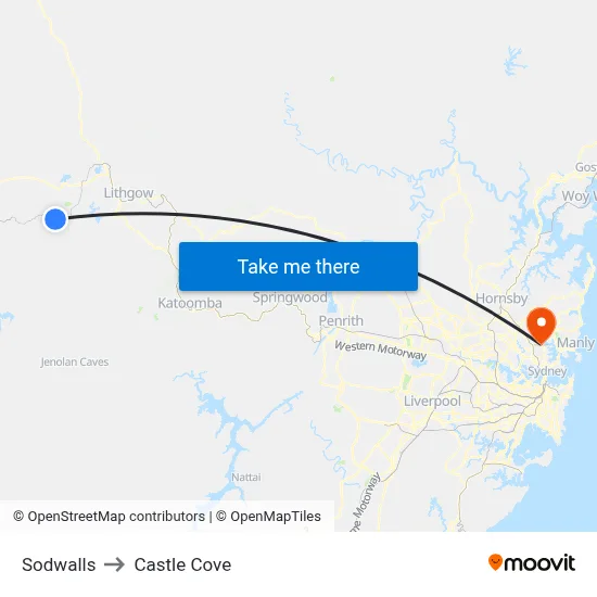 Sodwalls to Castle Cove map