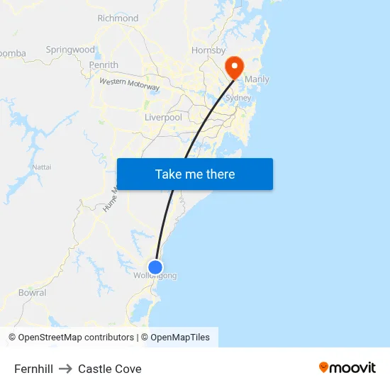 Fernhill to Castle Cove map