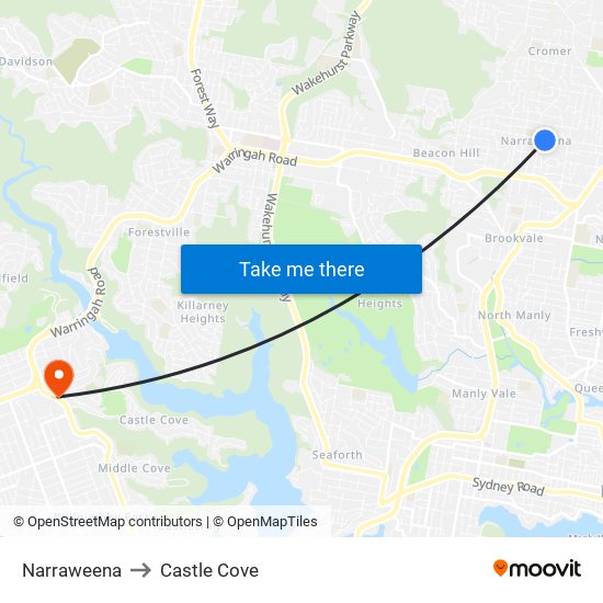 Narraweena to Castle Cove map