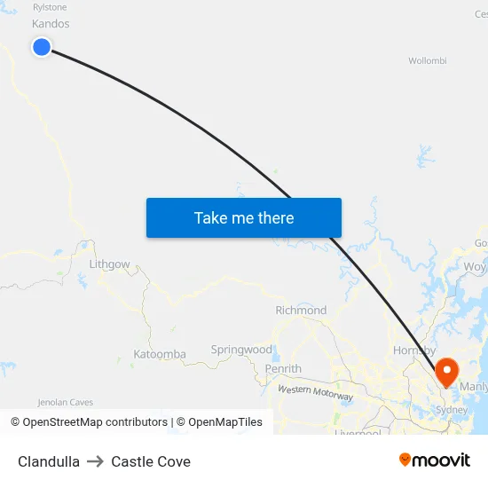 Clandulla to Castle Cove map