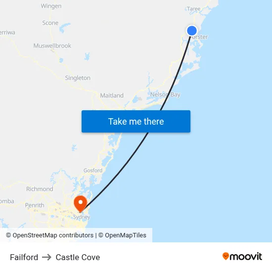 Failford to Castle Cove map