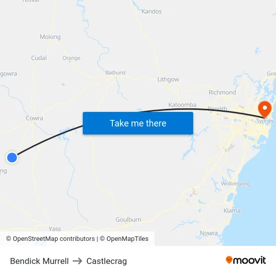 Bendick Murrell to Castlecrag map