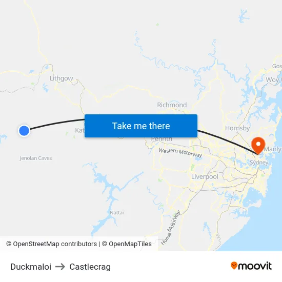 Duckmaloi to Castlecrag map