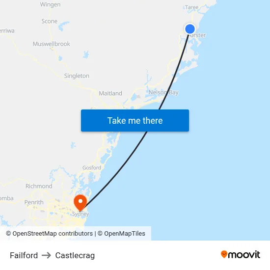 Failford to Castlecrag map