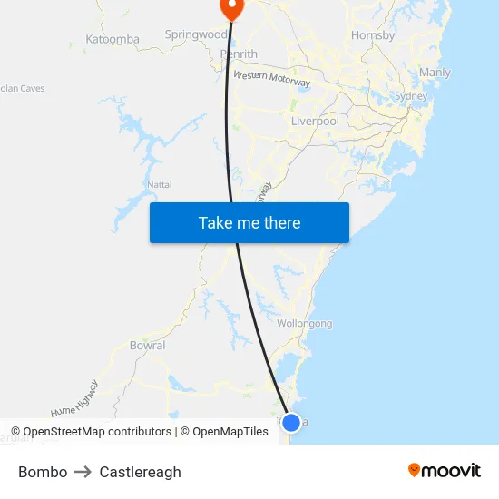 Bombo to Castlereagh map