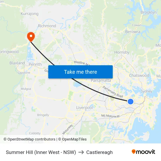 Summer Hill (Inner West - NSW) to Castlereagh map