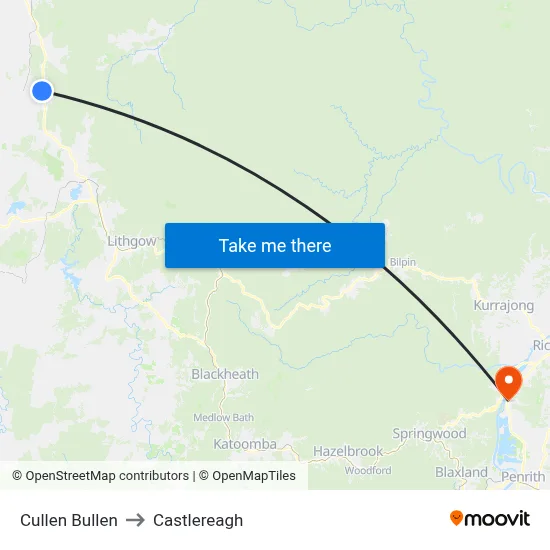 Cullen Bullen to Castlereagh map