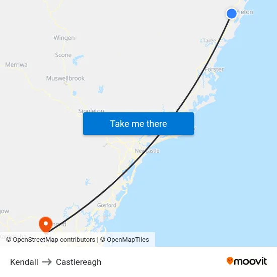 Kendall to Castlereagh map