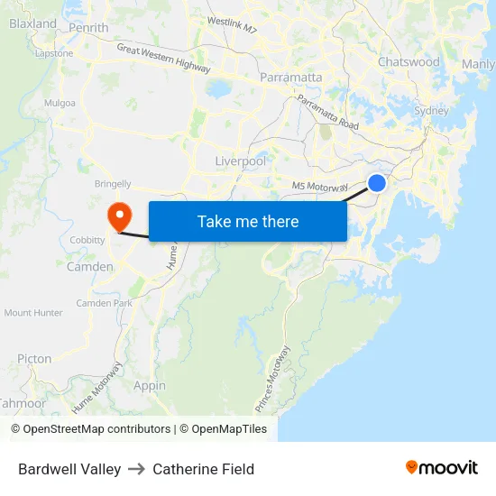 Bardwell Valley to Catherine Field map