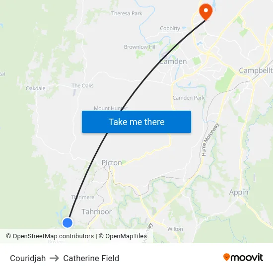 Couridjah to Catherine Field map