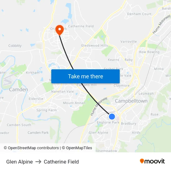Glen Alpine to Catherine Field map