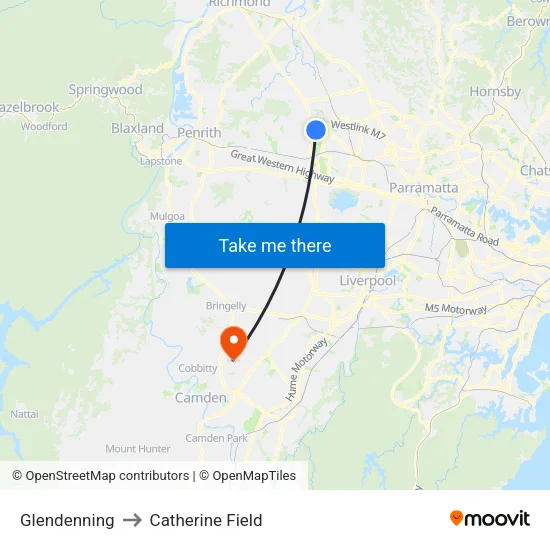 Glendenning to Catherine Field map